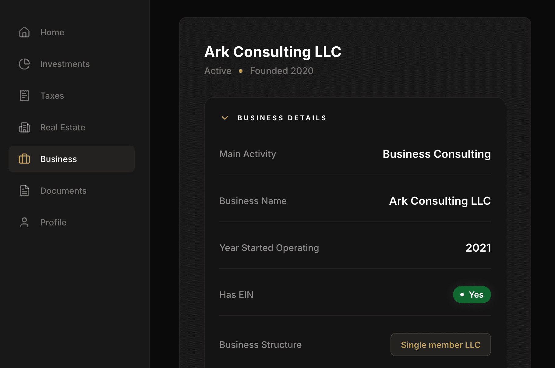 Aure wealth management dashboard