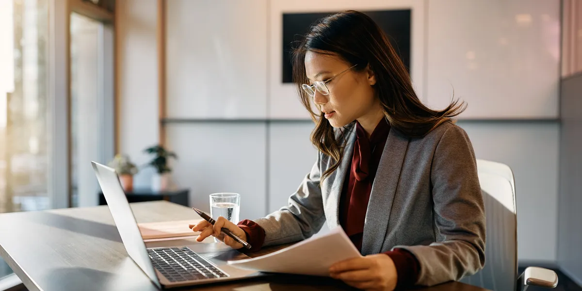 Solo business owner at work